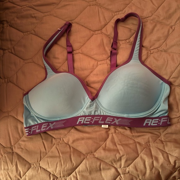 Reflex Size 1X Bra Active  Wire Free Blue Purple Women’s  Bra Comfort - Picture 2 of 11